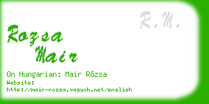 rozsa mair business card